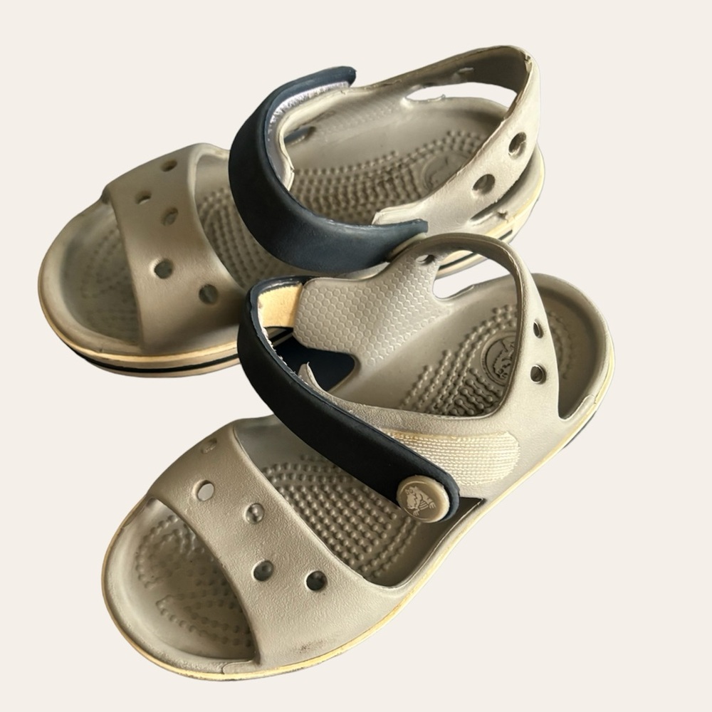 Crocs bands Sandals light gray Navy toddler Size C7(US)